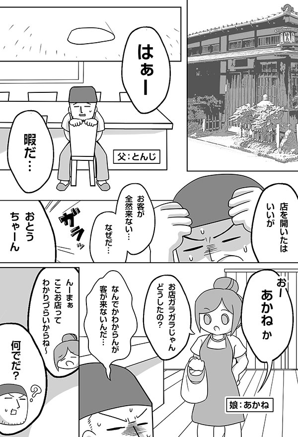 漫画で学ぶ提灯「店舗用提灯が 欲しい！」1ページ目