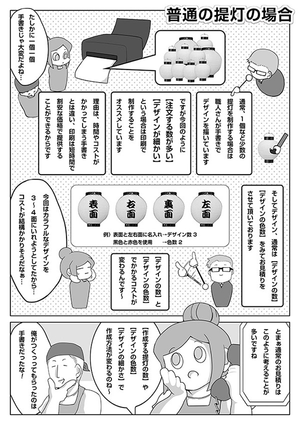 漫画で学ぶ提灯「ノベルティ提灯が欲しい！」8ページ目