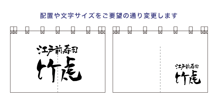 配置や文字サイズをご希望の通り変更します