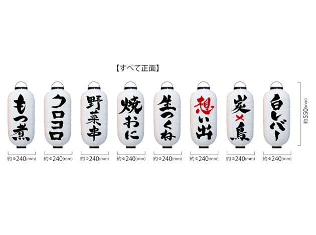 製作事例 No.372　9号長型ビニール提灯 名入れデザインデータ