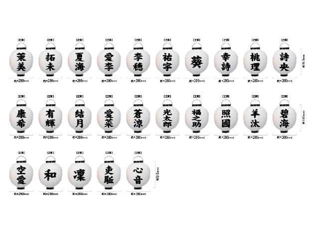 製作事例 No.380　10号丸型ビニール提灯 名入れデザインデータ