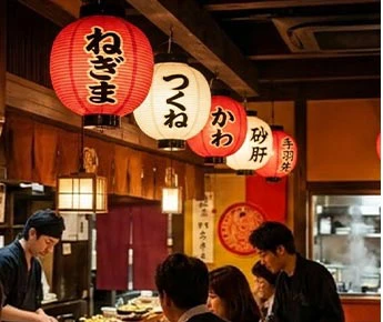 店舗装飾提灯活用例