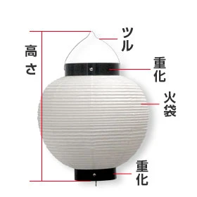 9号丸型提灯（九寸丸）サイズ