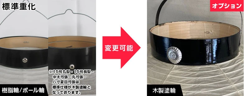 木製塗輪に変更可能