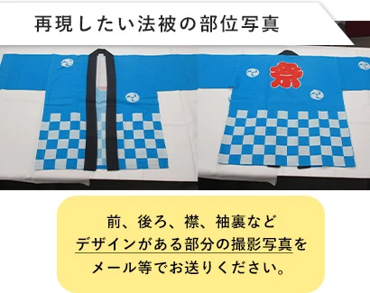 再現したい法被の部位写真