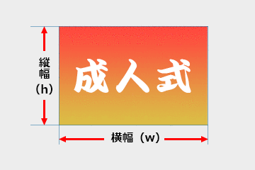 旗：縦幅（h）×横幅（w）