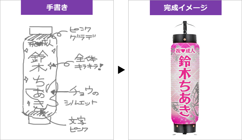 手書きデータからの完成イメージ