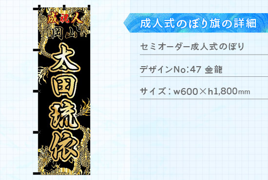 実績107 成人式のぼり旗 仕様説明