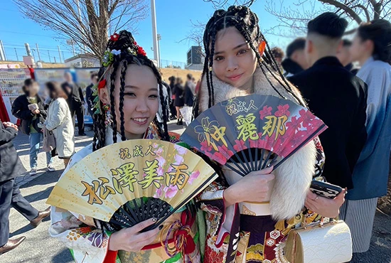 成人式扇子 写真左【42】/写真右【28】