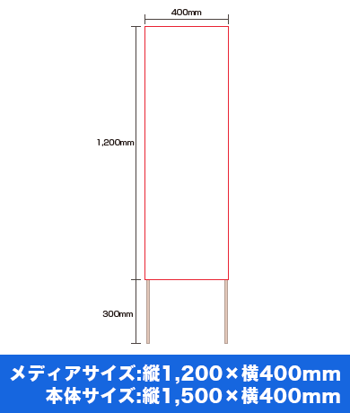 メディアサイズ:1200×400mm、本体サイズ:1500×400mm