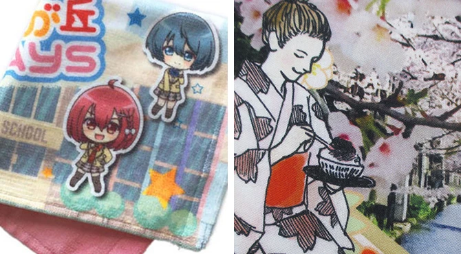 細かいデザインの再現性は「手ぬぐい」に軍配