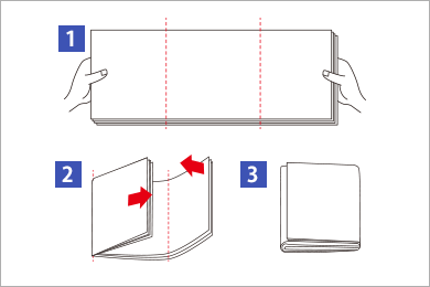 まとめ三つ折りの畳み方
