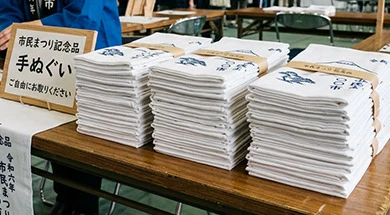 記念品手ぬぐい陳列イメージ