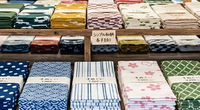 手ぬぐい商品棚陳列イメージ