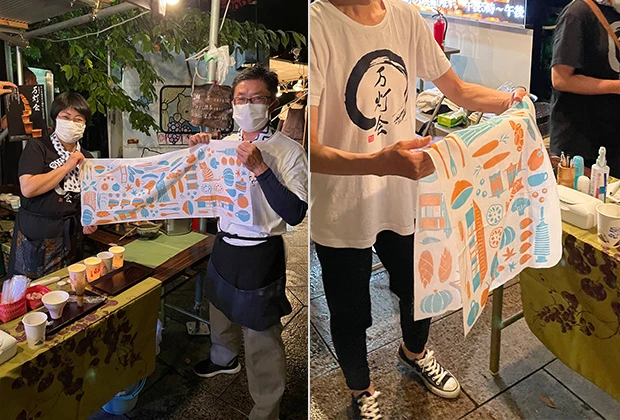 フルカラーてぬぐい　反応インクジェット