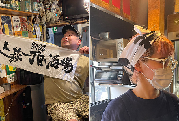 反応染め手ぬぐい実績（デザイン：白地に黒文字+熨斗巻き）