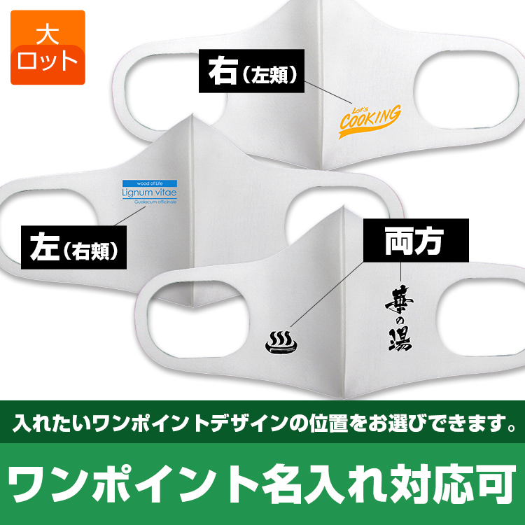 耳掛け一体型マスク（ワンポイント名入れ）