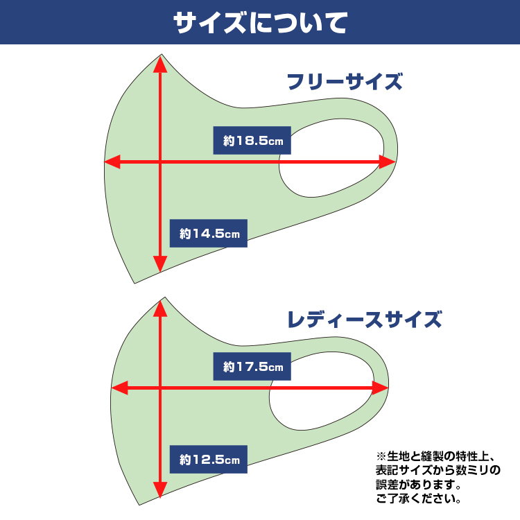 日本製ハイスペックマスク【フルカラー対応】 サイズイメージ