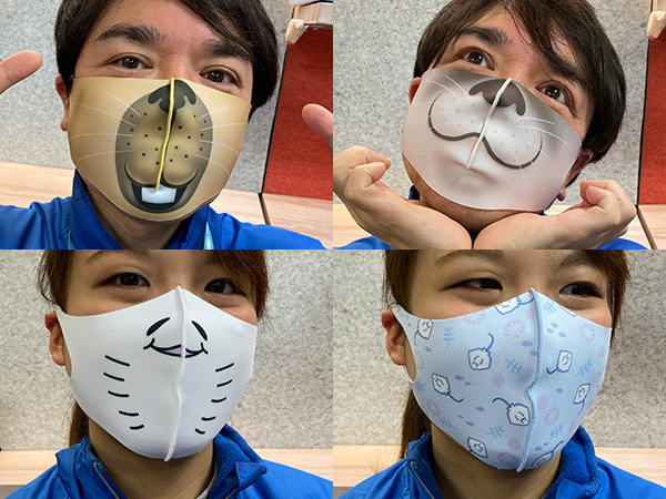 オリジナルマスク実績【エイ2種、カワウソ、カピバラ計4種のフルカラーデザイン】